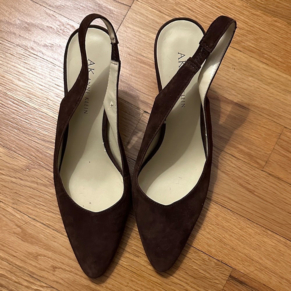 Anne Klein Dark Brown Slingback Heels